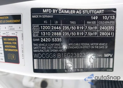 2014 Mercedes-Benz Glk 350 4Matic z USA, uszkodzony, nr VIN WDCGG8JB1EG238232